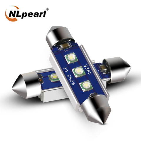 NLpearl 2x Signal Lamp C5W Led Canbus C10W Bulb Festoon Led 31mm 36mm 39mm 41mm Car Interior Light License Plate Lamp 12V  White ► Photo 1/6