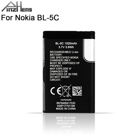 2022 PINZHENG BL-5C Phone Battery For Nokia BL 5C BL-5C BL5C 1112 1110 6600 N70 N71 N90 Replacement BL 5C Battery ► Photo 1/6