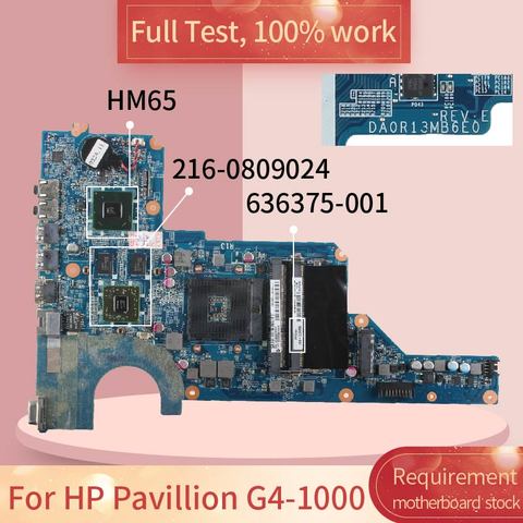 DAR13MB6E0 DAR13MB6E1 For HP Pavillion G4-1000 G6 G7 Notebook Mainboard 650199-001 636375-001 HM65 Laptop Motherboard ► Photo 1/6