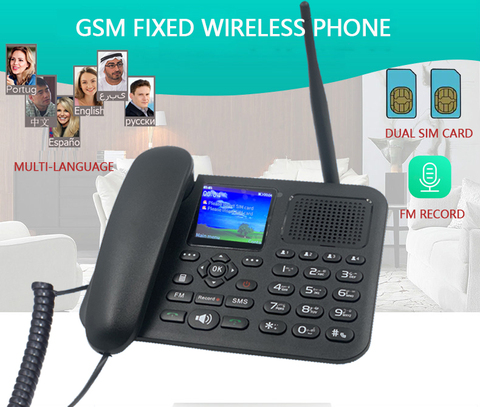 GSM SIM Card Desktop Wireless Phone Home Landline Telephone FM