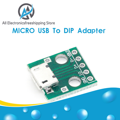 10pcs MICRO USB To DIP Adapter 5pin Female Connector B Type PCB Converter Breadboard USB-01 Switch Board SMT Mother Seat ► Photo 1/6