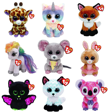 15cm Ty Beanie Stuffed Plush Animals Doll Unicorn Giraffe Bat Pony Fox Big Eye Soft Toys Girl Birthday Gift juguetes brinquedos ► Photo 1/6