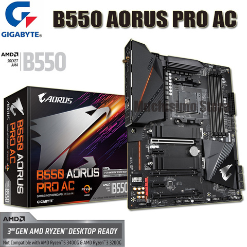 Socket AM4 Gigabyte B550 AORUS PRO AC Motherboard DDR4 128GB PCI-E 4.0 PCI-E 3.0 M.2 Desktop B550 Placa-Mãe AM4 HDMI AMD Ryzen ► Photo 1/5