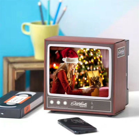 Hot DIY Retro TV Shape Mobile Phone Screen Magnifier Cellphone Stand Holder Amplifier Video Expander 3D Screen Movie For Display ► Photo 1/6