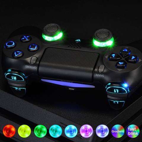 Multi-Colors Luminated Thumbstick Classical Symbols D-pad L1 R1 R2 L2 Home Face Buttons DTFS LED Kit for PS4 CUH-ZCT2 Controller ► Photo 1/6