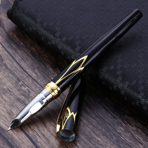 HERO Classic GOLDEN and black red Trim F Nib Fountain Pen ► Photo 1/6