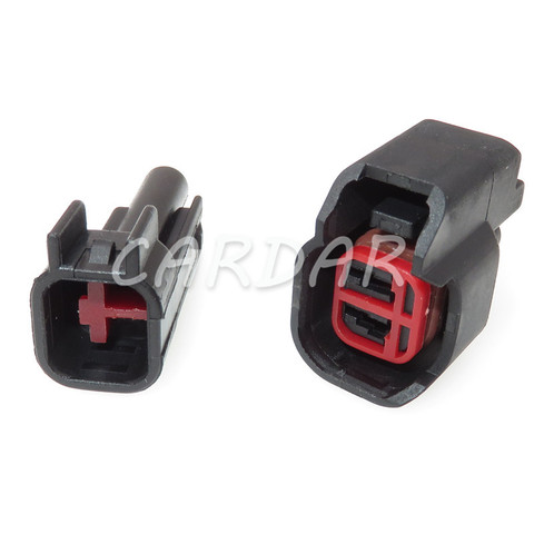 1 Set 2 Pin EV6 EV14 USCAR Fuel Injector Pigtail Connector sr20det rb30 GTR FAST ls2 ls3 Universal Male Female Socket ► Photo 1/6