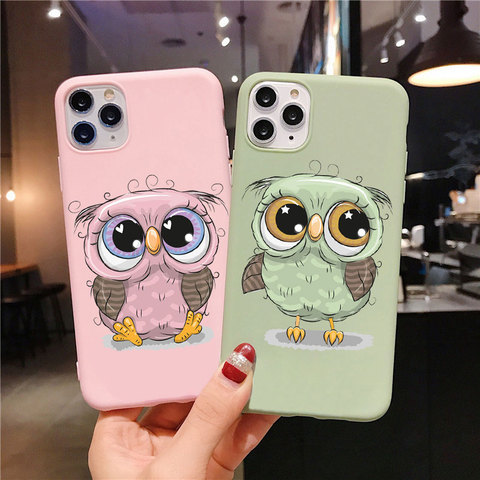 Buy Online Cartoon Girl Gifts Cute Owl Lovers Phone Case For Iphone 11 Pro Max 8 7 Plus X Xs Max Se Xr Tpu Silicone Case For Iphone 12 Pro Alitools