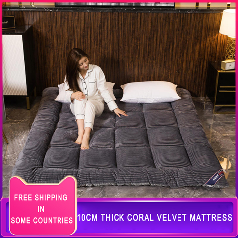 10cm comfortable Soft Foldable Tatami Mattress winter single double Thick warm Milk velvet topper Mattress twin queen king size ► Photo 1/6