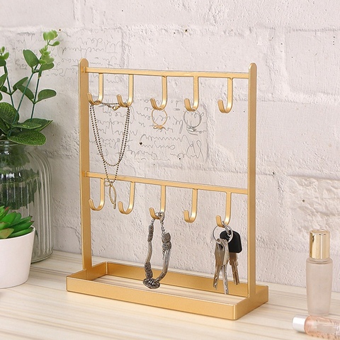 Tabletop Iron Jewelry Jewelry Earring Hanger Necklace Ring Earring Earring Shelf Display Shelf Porch Key Rack ► Photo 1/6