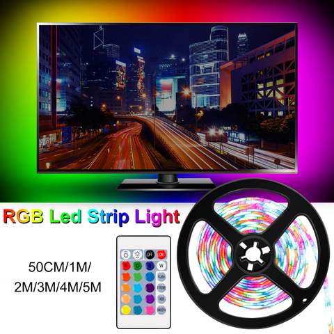 RGB LED Strip Light 2835 Waterproof rgb Tape 5V Ribbon diode led Strips Light Flexible Stripe Lamp USB Plug Ambient Light TV ► Photo 1/6