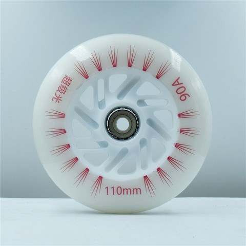 2 pcs/lot 90A Roller skates wheel 90 100 110 LED skating wheels inline speed skates shoes tire with magnetic cell red white blue ► Photo 1/6
