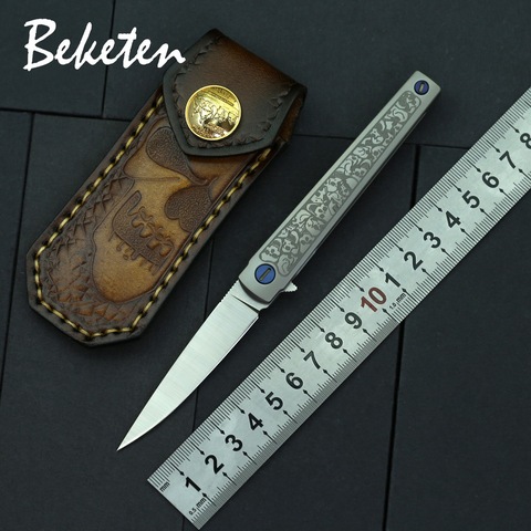 BEKETEN Mini Fish Thorn Pocket Folding Knife M390 Blade Titanium Handle Utility Outdoor Camping Hunting Tactics Kitchen EDC Tool ► Photo 1/6