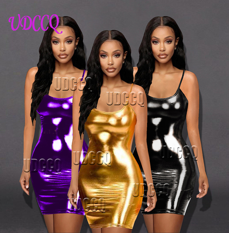 Sexy woman glisten Metallic PVC FAUX LEATHER Underwear Babydoll Lingerie Sheer DRESS Body Stocking Stripper Party nightclub Q575 ► Photo 1/6