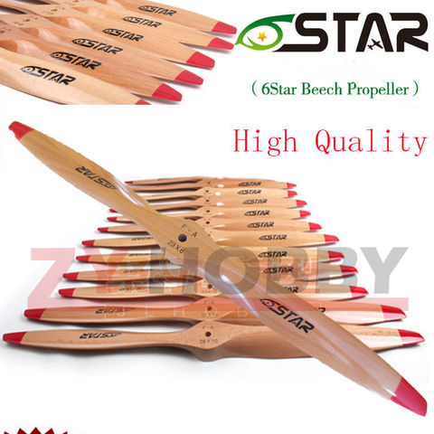 1 pc 6 Star 2 Blade Wooden RC Airplane Propeller  Prop 16x8 /17x6 /18x6 /18x8 /18x10 /19x8 /19x10/20x8/22x10/23x8/23x12/27X10/28 ► Photo 1/2