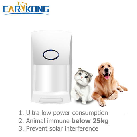 NEW 433MHz Wireless Pet Immune Infrared Detector Alarm Below 25kg Animal Ultra Low Power Consumption Battery Works Over 2 Years ► Photo 1/6