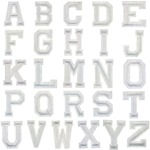 1pc English Alphabet Pure White 26 Mixed Embroidery Patch DIY Decorative Clothing Applique Delicate Embroidery Letter Stickers ► Photo 1/6