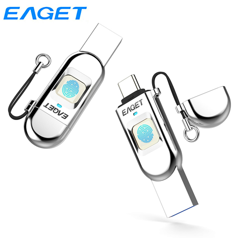 Eaget Fingerprint Encrypted Pendrive 128GB 64GB 32GB Top Security Pen Drive Business Grade USB 3.0 Flash Drive High Quality USB ► Photo 1/6