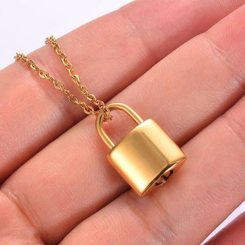New Style Stainless Steel Mini PadLock Cremation Pendant Jewelry for Ashes Urn Pendant Necklace lock Memorial Jewelry ► Photo 1/5