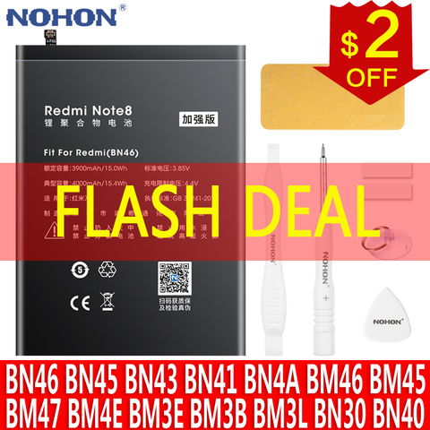 NOHON Battery For Xiaomi Redmi Note 8 8T 7 5 4 4X 3 Pro 2 Phone Bateria For Redmi 7 4 Pro 4A 4X 3S 3 Mi 8 9 MIX 2 POCOPHONE F1 ► Photo 1/6
