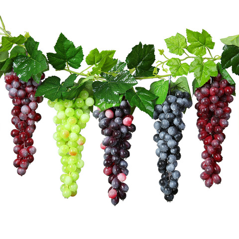 Real Touch Artificial Fruit Grapes Plastic Fake Leaves Christmas Home Garden Wedding Party Decoration Food Photography Props ► Photo 1/6
