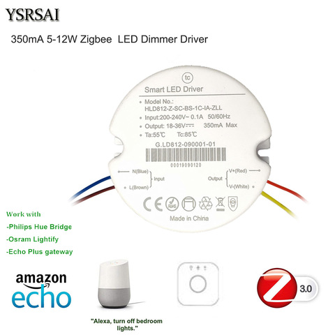 Zigbee 3.0 Led Dimming Driver 6W/8W/10W/12W High efficiency 350mA 18-36V Power Supply AC 200V-240V for Alexa Echo zigbee 3.0 hub ► Photo 1/6