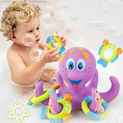 Baby Bath Toys Play Water Toys Funny Floating Ring Toss Game Bathtub Bathing Pool Education Toy for Kids Baby Children Gift ► Photo 1/6