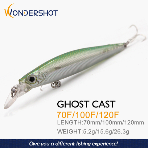 Wondershot A02 70/100/121mm 5.2/15.6/26.3g Minnow Fish Lures Floating Fishing Lure Hard Artificial Bait Pesca Fishing Tackle ► Photo 1/6