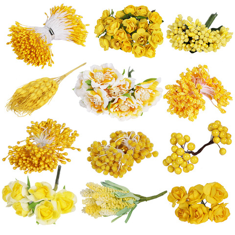 Download Craft Supplies Tools Artificial Flowers Flower Stamens Yellow 1 Bundle 100 Pcs