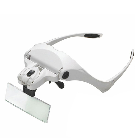 1.0X/1.5X/2.0X/2.5X/3.5X Lens Loupe Eyewear Magnifier With Led Lights 5 Lens Wearing Magnifying Glasses ► Photo 1/1