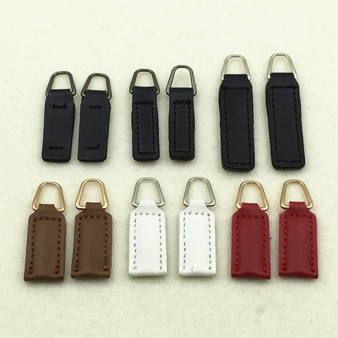 2Pcs PU Leather Zipper Pull Tab for Bags Garment Backpack Accessories DIY Zipper Puller End Detachable Clip Zip Head Slider ► Photo 1/6