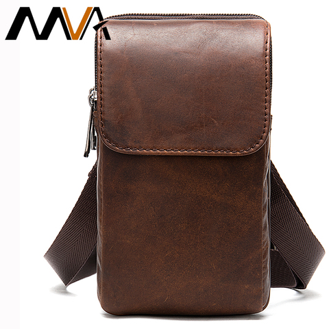 MVA Men's Shoulder Bag belt Men's Genuine Leather Crossbody Bags for Men Small Messenger Bags Pouch Male Waist/Phone Bags 8847 ► Photo 1/6