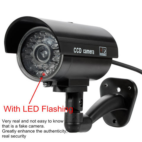 Fake Camera Solar Power Outdoor Simulation Dummy Camera Waterproof Security CCTV Surveillance Bullet With Flashing LED Light ► Photo 1/6