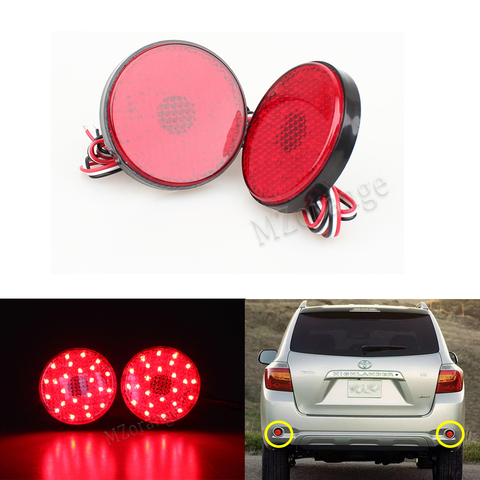 MZORANGE 21 LED Red Lens Rear Bumper Reflector Tail Light For Toyota Highlander Sequoia ZRR70 Noah Voxy 2008-2010 Rear Taillight ► Photo 1/6