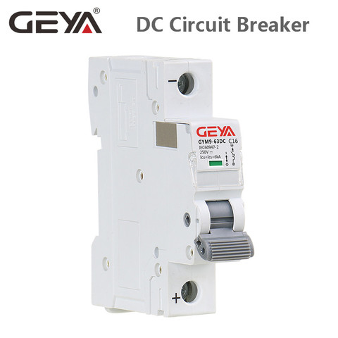 GEYA DC MCB 6KA 1P 250V Mini Circuit Breaker DC 6A 10A 16A 20A 25A 32A 40A 50A 63A ► Photo 1/6