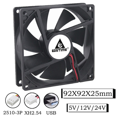 1 Pcs Gdstime 5V 12V 24V 92x92x25mm 90mm Brushless Axial Flow Cooling Fan 9cm 9225 PC Computer Case Industrial Equipment cooler ► Photo 1/6