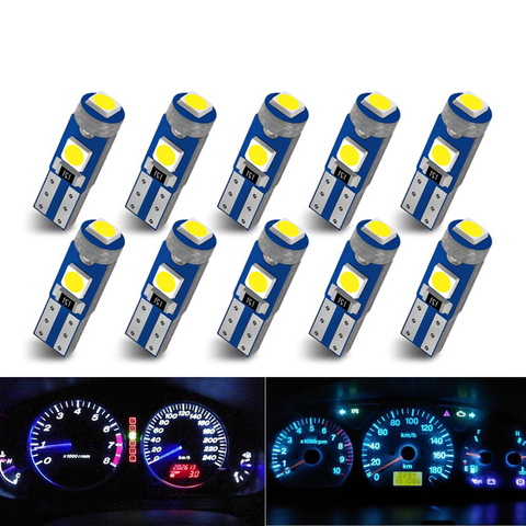 10pc T5 led car dashboard light for Mitsubishi axs lancer 9 10 I200 Chery Tiggo 5 3 t11 Mini Cooper R56 ► Photo 1/6