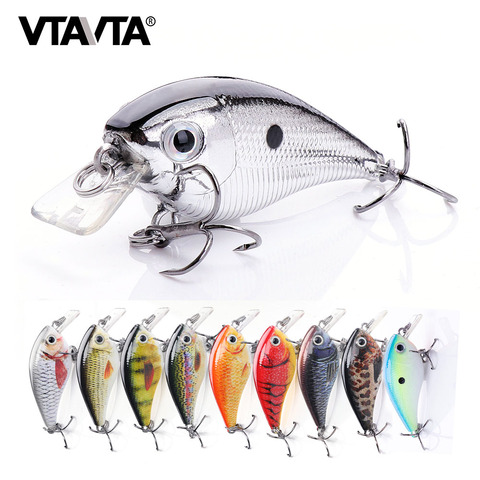 VTAVTA Floating Wobblers Mini Crankbait Fishing Lure Black Minnow 5cm 6.34g Artificial Bait Fish Lure Pike Fishing Accessories ► Photo 1/6