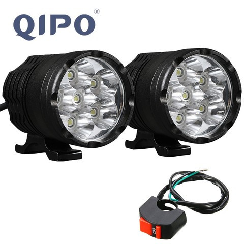 QIPO Universal 6LED Headlight LED Motorcycle Motorbike Scooter 9000LM Spotlight Waterproof Fog Spot Motos Bulb ► Photo 1/6