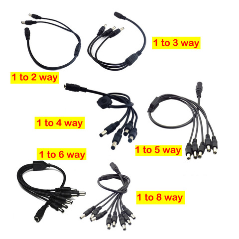 12V DC Power Jack Plug Cable 1 Female to 2 3 4 5 6 8 Male Way Splitter Adapter Connector 5.5mm*2.1mm  For CCTV Camera LED Strip ► Photo 1/6