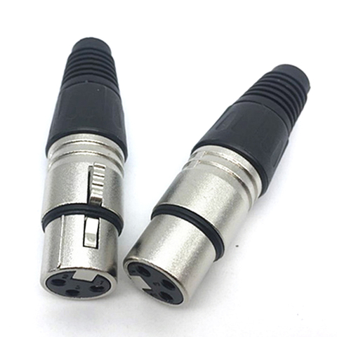 Male & Female 3-Pin 4-Pin 5-Pin XLR Microphone Audio Cable Plug Connectors Cannon Cable Terminals 1pc ► Photo 1/6