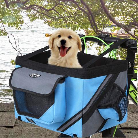 Outdoor Pet Bags Bicycle Dogs Baskets Puppy Cat Car Bike Handlebar Front Basket Small Cat Dog Carrier For Travel Shopping ► Photo 1/1