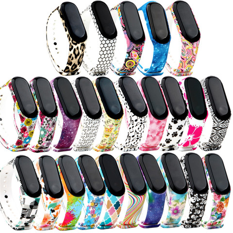 43 Colorful Strap for Xiaomi Mi band 5 4 3 Smart Watch Soft Silicone leopard Printed Wrist Band Bracelet For xiaomi miband 5 4 3 ► Photo 1/6