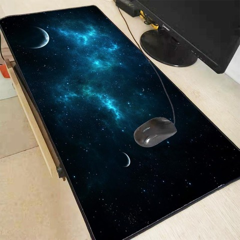 XGZ Blue Space Large Gaming waterproof Mouse Pad Lock edge Mouse Mat Laptop Computer Keyboard Pad Desk Pad For CSGO Mousepad XXL ► Photo 1/6