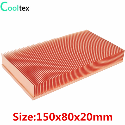COOLTEX 150x80x20mm Pure Copper Heatsink Radiator Skiving Fin Heat Sink for Electronic Chip LED Power Amplifier Cooling Cooler ► Photo 1/6