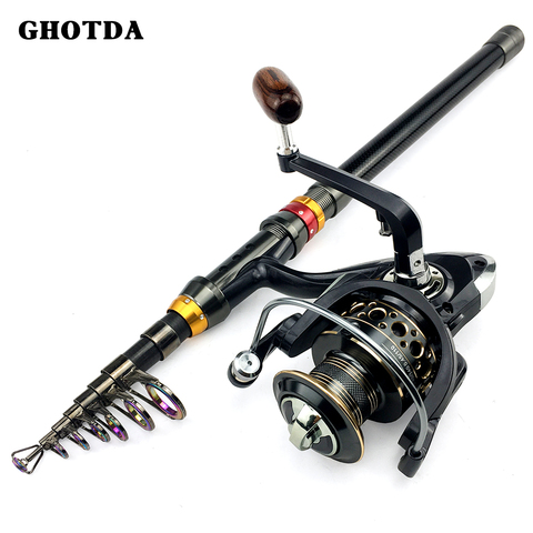 Fishing Pole Set Full Kits With Telescopic Fishing Rod And Spinning Reel  Baits Hooks Travel Pole Set - AliExpress