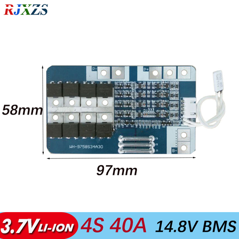 4S 40A  16.8V li-ion BMS PCM  battery protection board bms pcm with balancing  for lithium  LicoO2 Limn2O4 18650 li battery ► Photo 1/2