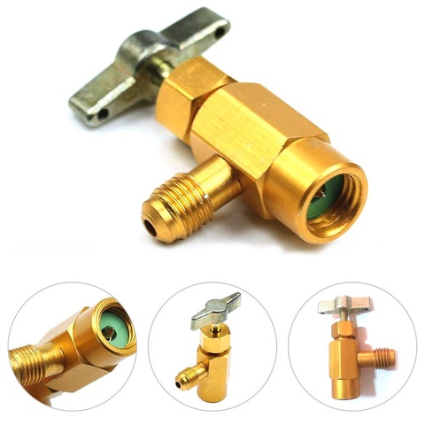 Refrigerant Bottle Opener 1/4 SAE Thread Adapter R-134a Opener Valve Tool Auto Parts Adapter Refueling Conditioning Tool ► Photo 1/6