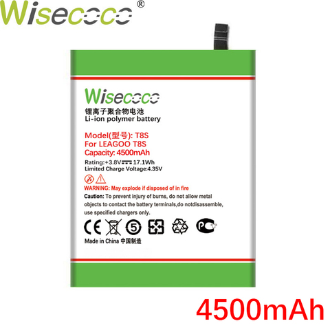 Wisecoco 4500mAh BT-5508 Battery For Leagoo T8S Smart Phone In Stock Latest Production High Quality Battery+Tracking Number ► Photo 1/2