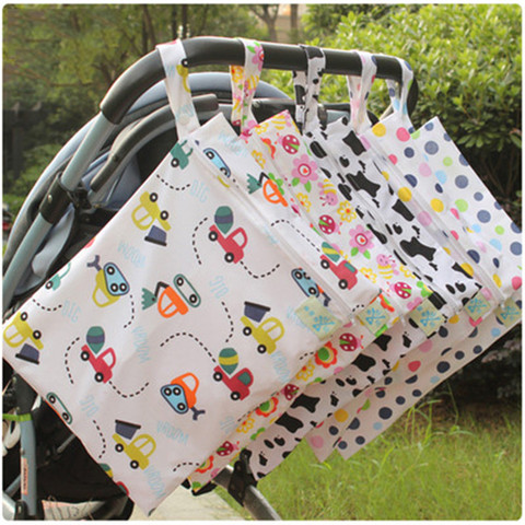 Baby 30*40 Diaper Bag Cartoon Waterproof Reusable Wet Dry Bag Print Pocket Nappy Bags Travel Single Layer Diaper Bag with Zipper ► Photo 1/6